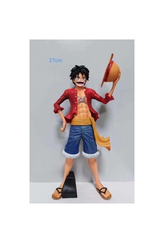 One Piece Lufy Ayakta Elinde Şapka Anime Figür 27 cm