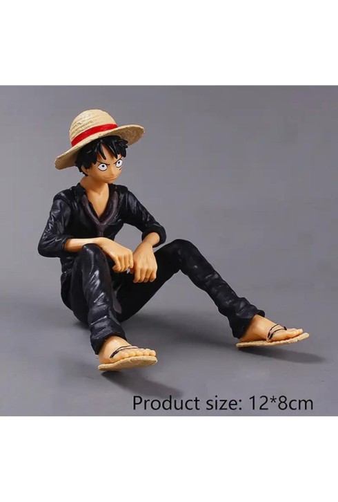 One Piece Lufy Oturan Siyah Anime Figür
