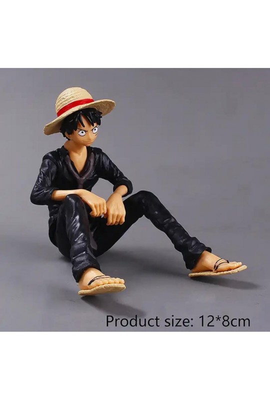 One Piece Lufy Oturan Siyah Anime Figür