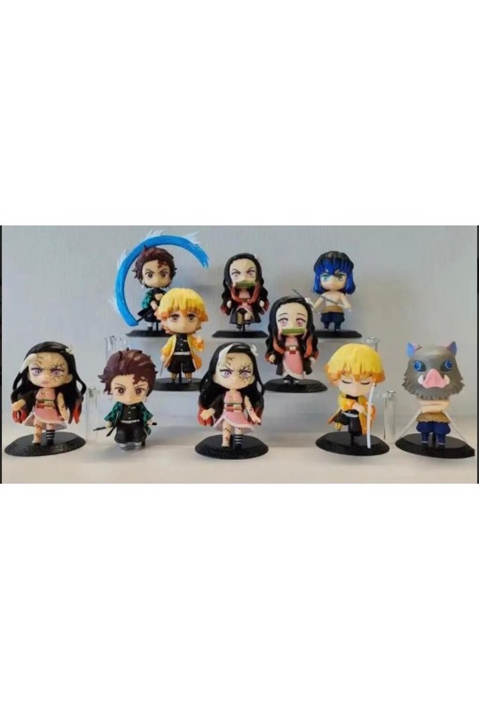 Demon Slayer Anime Figürleri Nezuko Tanjiro Inosuke Zenitsu Figürleri